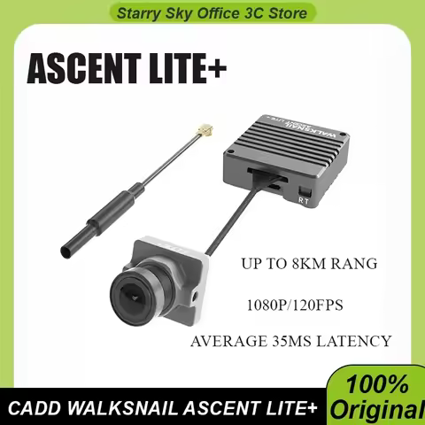 CADDXFPV Walksnail Ascent Lite+ HD Video Transmission with Real-Time Audio Up to 8km Range 1080P/120