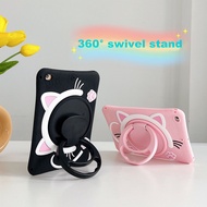 Case For Samsung Galaxy Tab A 10.1 2019 SM-T510 SM-T515 Tablet Swivel bracket support Casing soft glue shockproof cute cat Bracket support Cover