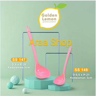 GOLDEN LEMON Irus Vegetable Pink Food Grade BPA FREE Large Pink Leadle Soup Spoon Small Soup Ladle G