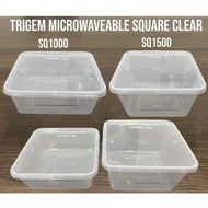 5pcs/ 10pcs Square Microwavable Plastic Container SQ500/ SQ1000 / SQ1500 / SQ2000