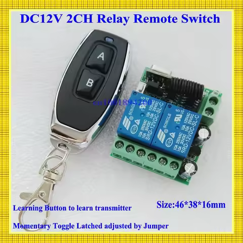 Smart Home Remote Control Switch 2 CH Relay Contact Wireless Switch ASK 2CH Learning Independently R