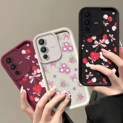 Flower Cherry Print Phone Case For Vivo V60 V25 V30 SE V23E V27 V29E V30E V50 V40 Pro V27 Pro V25E S