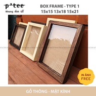 Wooden photo frame 13x18 Box B1 - handmade pine wood frame with glass surface - Woodframe by P'Tee p