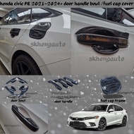 honda civic fe 2021-2022 door handle bowl cover carbon fiber car accessories skhongauto