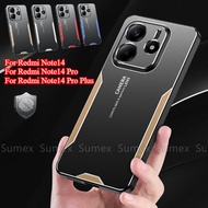 Metal Hard Phone Case For Xiaomi Redmi Note14 Note 14 Pro + Plus 5G Camera Lens Protective Casing Sh