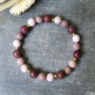 VIIART。紅豆沙。阿拉善瑪瑙黃銅手環