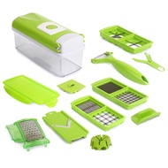 Genius Nicer Dicer Plus 12 PCS Home Kitchen Vegetable Fruit Cutting Nicer Dicer Slicer Cutter Choppe