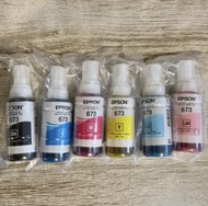 หมึกแท้ Epson 673 (6สี) nobox สำหรับเติมเครื่อง epson L800/L805/L850/L1800