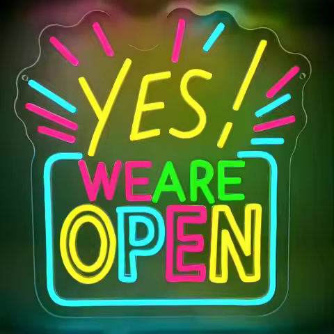Open Neon Signs USB Dimmable YES WE ARE OPEN Led Neon Light Sign for Shop Business Window Bar Coffee