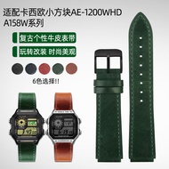 [Watch Strap Accessories] Modified Retro Genuine Leather Strap Suitable for Casio Small Square A158W