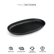 Skitchen Cast Iron Oval Plate (27.5 cm)/Cast Iron Pan/Premium Cast Iron/Cast Iron Pan/Hotplate