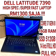 LAPTOP DELL LATITUDE 7390 SUPERFAST,SLIM,CORE I7,16GB RAM