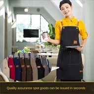 Ready Stock Eid mubarak cleaning organizer apron Japan and South Korea waterproof apron kitchen fruit shop apron coffee