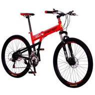 【StepDragon】 SMS-H601 大悍馬 日本Shimano 26吋21速折疊車(震撼7配色!)(紅)-【台中-大明自行車】