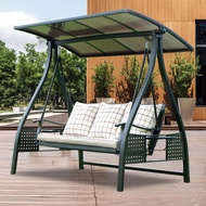 HY&amp; Outdoor Swing Rocking Chair Outdoor Double Three-Person Balcony Swing Chair Courtyard Garden Glider Basket Rattan Ch