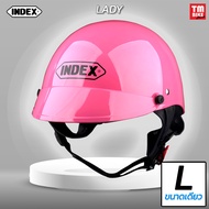 หมวกกันน็อค INDEX รุ่น LADY สีชมพู (PINK) แถมฟรี กระจกหน้าหมวกหน้าคละสี 1ชิ้น หมวกกันน็อคครึ่งใบ ขนาดเดียว(ONE SIZE) โดย TMBIKESHOP