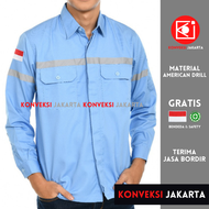 Baju Wearpack Kemeja Safety K3 Proyek Tambang Lengan Panjang  - Pakaian Seragam Werpak Kerja Atasan 