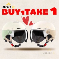 B1T1 Ebike Motorcycle Open Face Helmet Half Face Helmet For Men & Women For Bicycle Adjustable