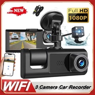 3 Channel Car DVR WIFI 1080P 3Lens Inside Vehicle Dash Cam Camera