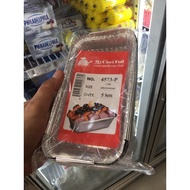 ALUMINIUM FOIL TRAY WITH LID [RECTANGLE] - 5pcs  (4573)