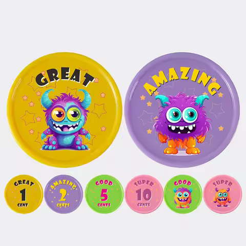 Plastic Positive Affirmation Chips Cards Waterproof Kindness Token Coins for Kids Student Classroom 