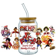 Bandai | Hotsale 28 Popular One Piece Anime 16oz UV DTF 3D Transfer Cartoon Sticker Wrap Decals For