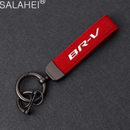 For Honda BR-V BRIO AMAZE Freed Passport High-quality Car Keychain DIY Pendant Suede Leather Keyring Charm Auto Accessories