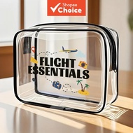 Airport-themed clear toiletry bag.  Beg tandas tema lapangan terbang lutsinar. Sesuai untuk pramugar