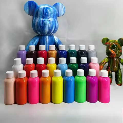27 Color 60ml High Gloss Fluid Acrylic Paints Violent Bear Fluid Painting DIY Hand Drawn Material Hi