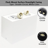 3H Lampu Siling Downlight Arah LED GU10 [Surface] Litar Tunggal/Berdua Casing (Petak/Bulat)