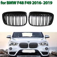 Car Gloss Black Kidney Grill Dual Slats Racing Grill Replacement For BMW X1 F48 F49 2016-2019 Dual S