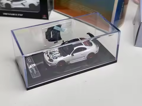 YM 1:64 JDM White Supra A80 JAZ80 Racing Sports Model Diecast Resin Car Collection Alloy