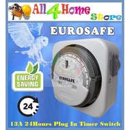 EUROSAFE 24hrs 13Amp Plug In Timer Switch (White)