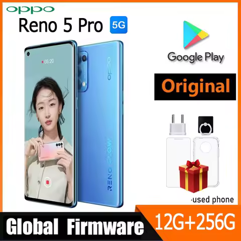 OPPO Reno 5 pro 5G smartphone Global firmware 12GB 256GB ColorOS 11.1 6.55" 64MP Quadruple camera Di