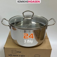 3-bottom stainless steel pot 24cm, Fivestar, stainless steel 430