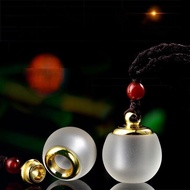 Frosted hollow bottle pendant necklace, small glass bottle necklace