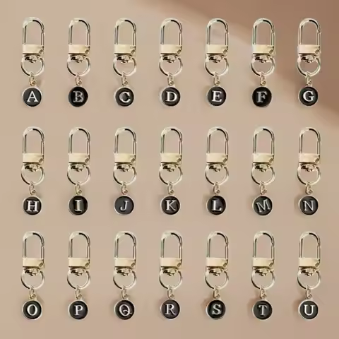 1pc DIY 26 Letters A To Z Keychain Charms 26 Alphabet Metal Keyring lovely Cute Hang Bag Pendant Rin