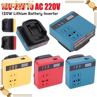 MEIGUII 1Pcs Smart Transformer, 18V 20V To 220V Dual Plug Battery Inverter, 120W Multifunctional Hou