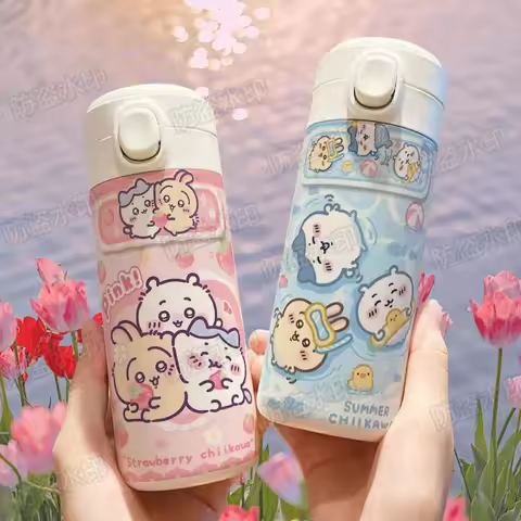 Kawaii Chiikawa Insulated Water Bottle Cute Stainless Steel Vacuum Flask Leakproof Perfect for Daily