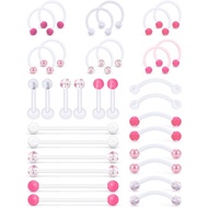 Clear/Pink/Purple Plastic Lip Septum Rings Eyebrow Smiley Industrial Piercing Jewelry Cartilage Heli