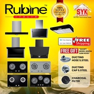 SYK Rubine Kitchen Hood Mark X Boxline Cooker Hood Hob Gas Stove Dapur Gas Stainless Steel Penyedut 