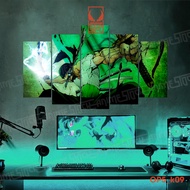 Tranh decal One Piece ghép 5 tấm SIÊU RẺ. Poster trang trí phòng ngủ bàn học