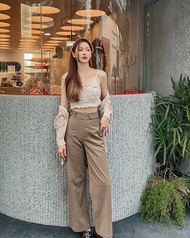 SIENA I KNIT CREAM TOP AND BROWN PANTS