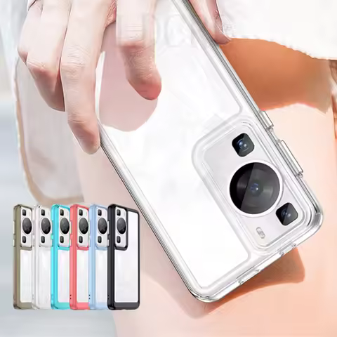 For Huawei P60 Pro Case Cover Huawei P60 P 60 Pro Capas Transparent Bumper Shockproof Colour Frame C