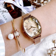 DGC W394 Women's Watch with Rose Gold Chain Strap Analog Quartz Gradient Color Fashion Trendy Woman 