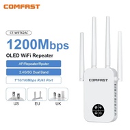 COMFAST 1200Mbps Wifi Repeater Smart Screen 4 Antenna Wi Fi Amplificador 5.8G 2.4G Wi-Fi Repeater Ex