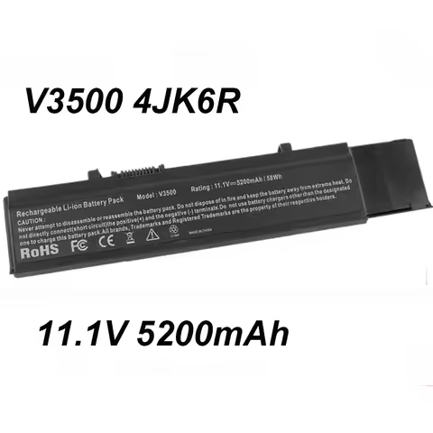 7FJ92 04D3C 4JK6R 11.1V 5200mAh Laptop Battery For DELL Vostro 3400 3500 3700 3400n 3500n 3700n Seri