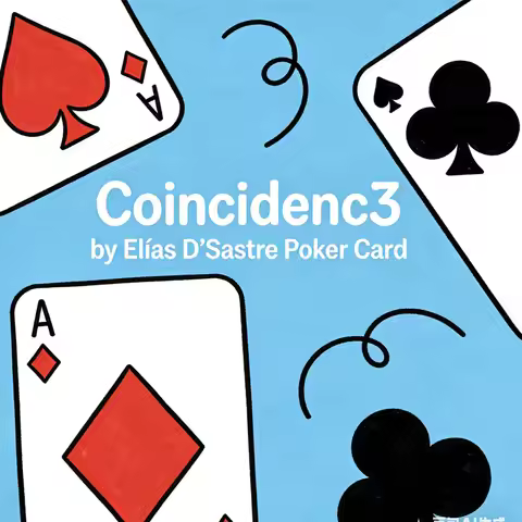 Coincidenc3 by Elías D'Sastre Poker Card Magic Trick Gimmick Close Up Illusions Props for Magicians 