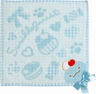 角落小顆伴 - 日本版角落生物毛巾角落小夥伴毛巾 (Cake Dino 恐龍 blue) 提花編織，帶刺繡貼花，帶緞帶毛巾手帕 Sumikko gurashi毛巾角落生物手帕 平行進口