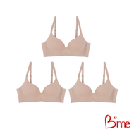 Bme เสื้อชั้นในดันทรงไร้โครง Level 3 ฟองหนา  รุ่น ME1A63 (แพ็ก 3)  สีดำ  สีนู้ด